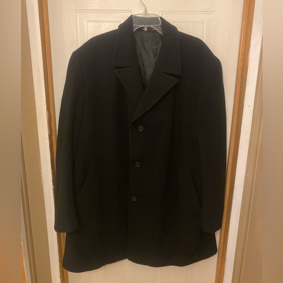 Ralph Lauren Black Wool/Cashmere Three Button Overcoat - Picture 2 of 9